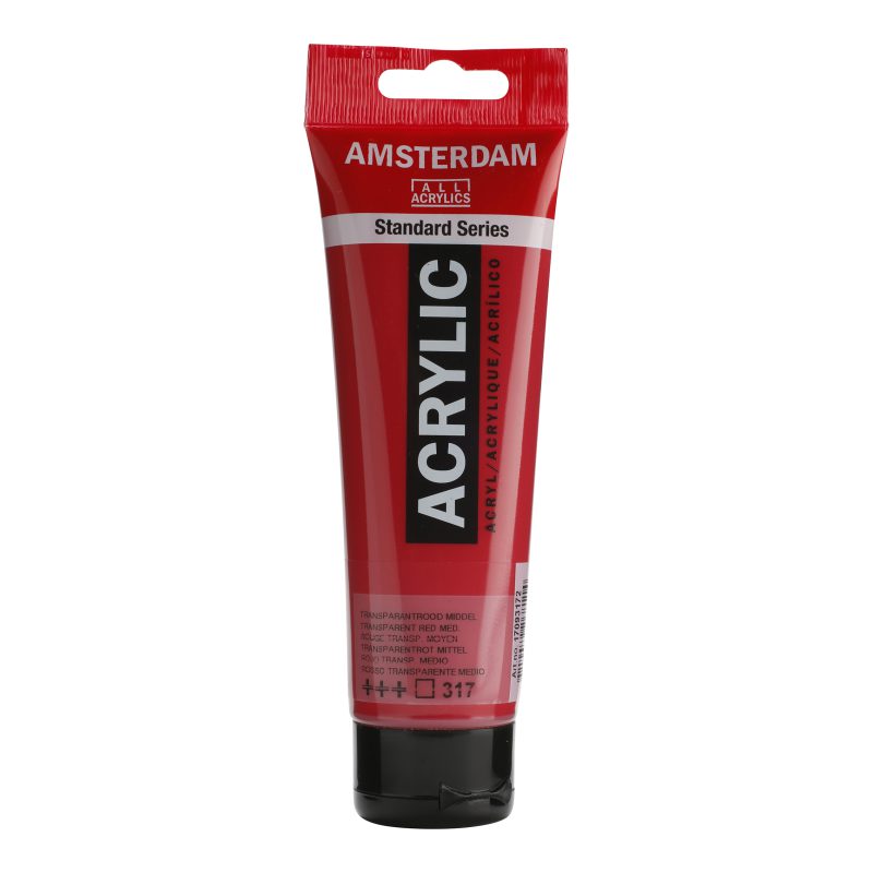 Tinta Acrílica Amsterdam 120ml 317 Transp Red M