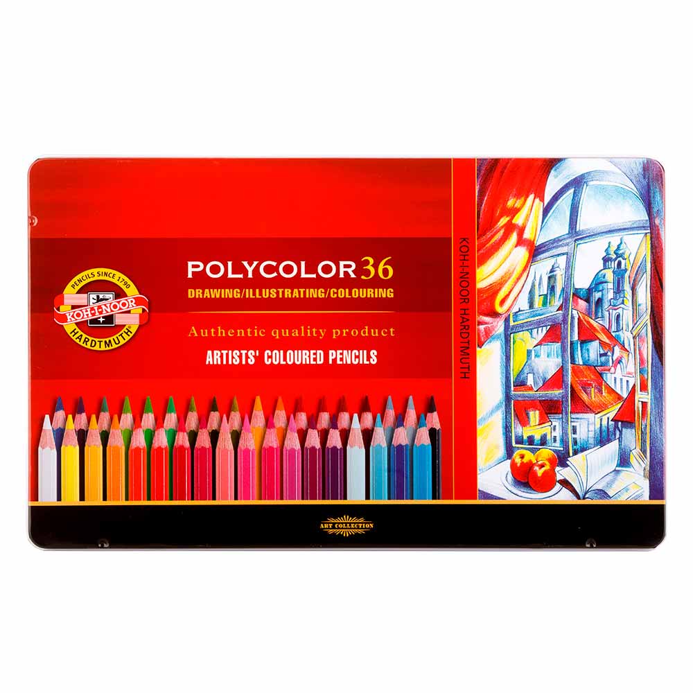 Estojo lápis de cor artístico polycolor koh-i-noor