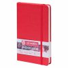 sketchbook talens na cor vermelho com elastico