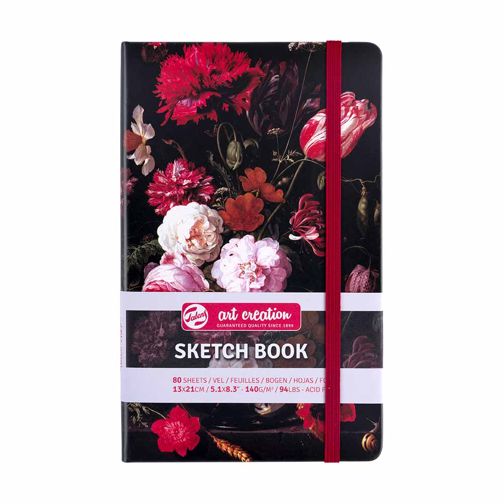 sketchbook talens florido com elastico