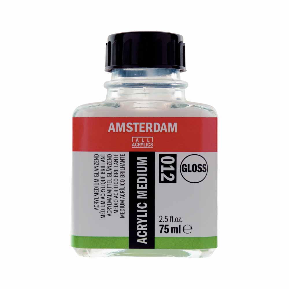 Médio Acrílico Brilhante Amsterdam 75ml – realça cores, proporciona acabamento brilhante e aumenta a durabilidade da pintura. Ideal para técnicas diversas.