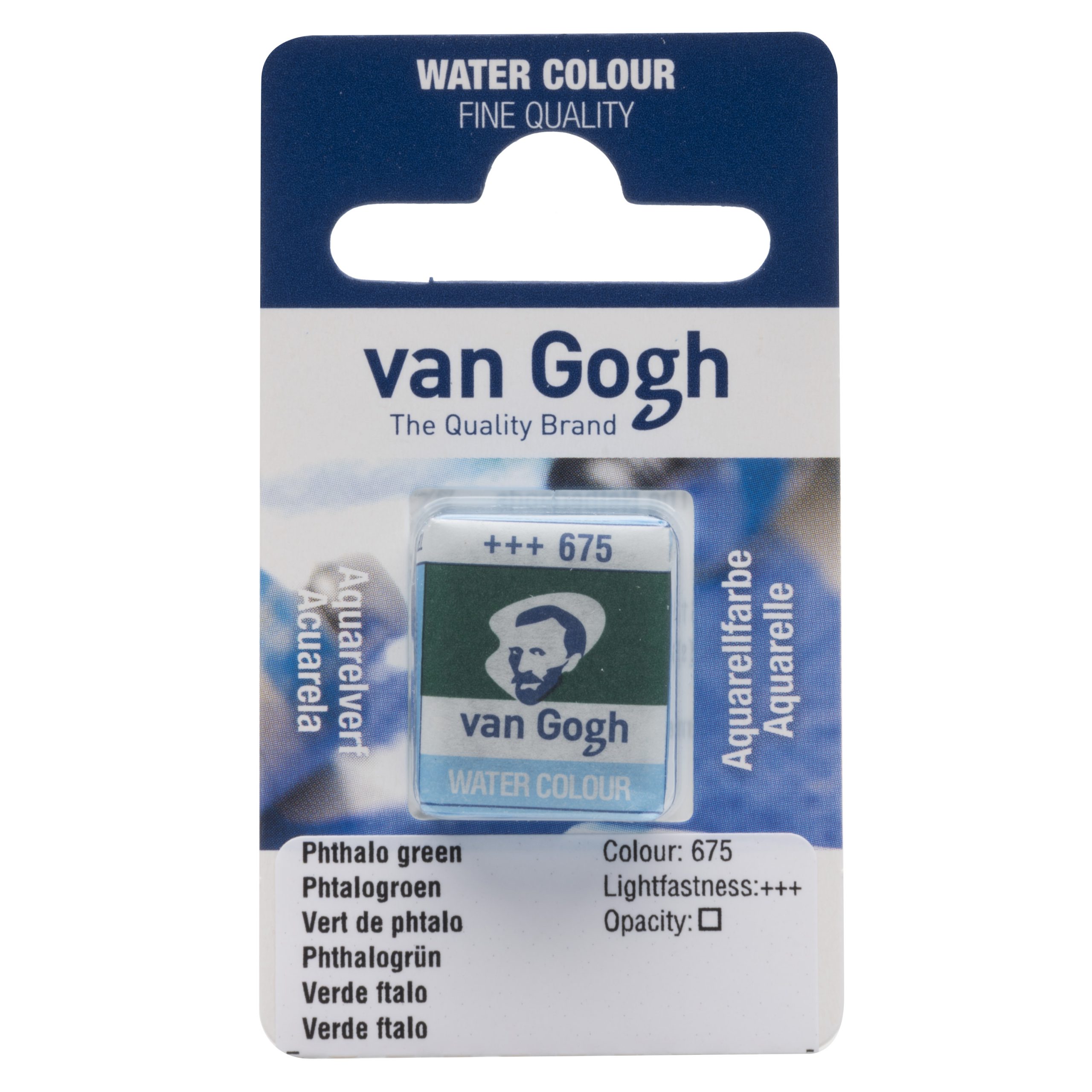 Tinta Aquarela Van Gogh Pastilha 675 Phthalo Green