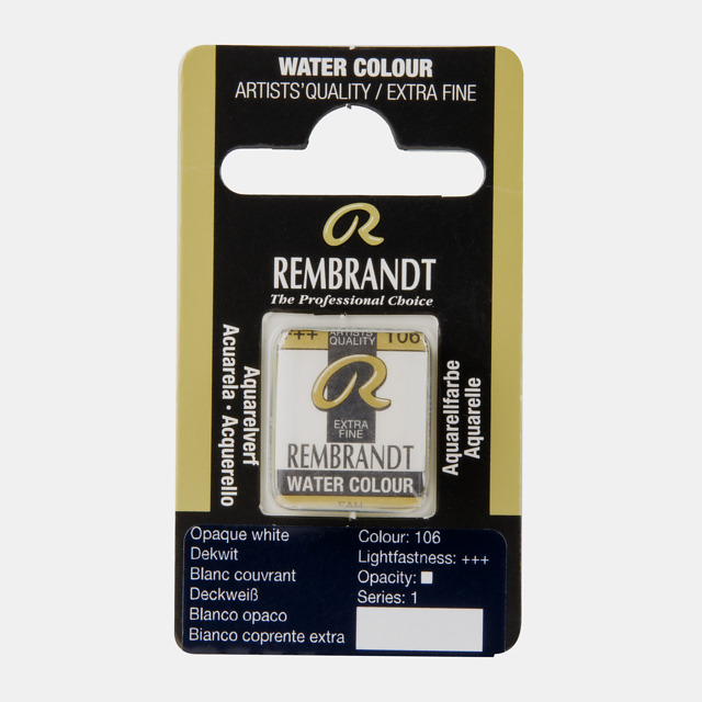 Tinta Aquarela em Pastilha Rembrandt 106 Opaque white