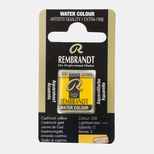 Tinta Aquarela em Pastilha Rembrandt 209 Cadmium yellow