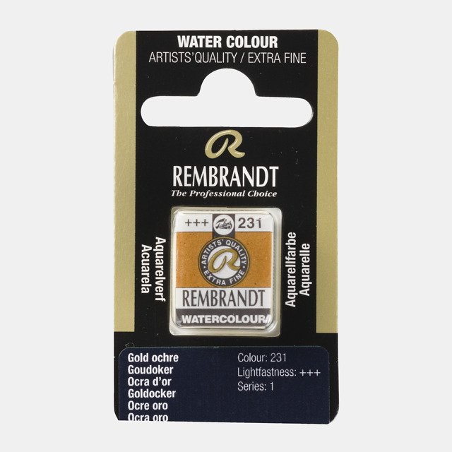 Tinta Aquarela em Pastilha Rembrandt 231 Gold ochre