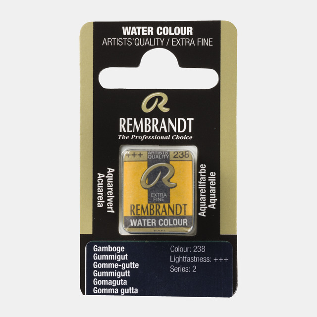 Tinta Aquarela em Pastilha Rembrandt 238 Gamboge