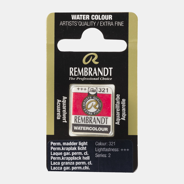 Tinta Aquarela em Pastilha Rembrandt 321 Permanent madder L