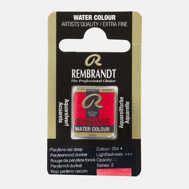 Tinta Aquarela em Pastilha Rembrandt 354 Perylene red D