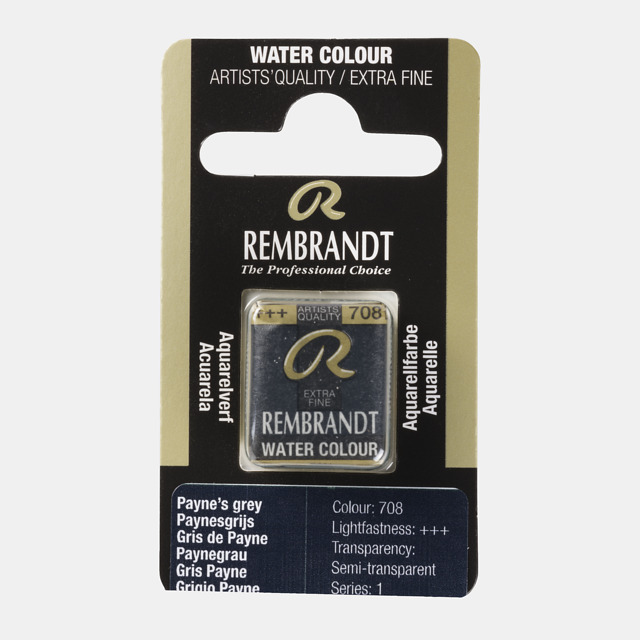 Tinta Aquarela em Pastilha Rembrandt 708 Payne’s grey