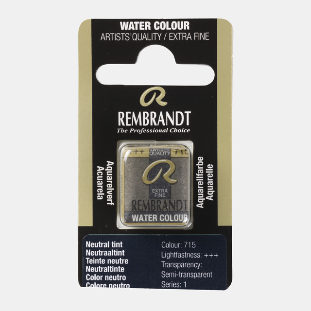 Tinta Aquarela em Pastilha Rembrandt 715 Neutral tint
