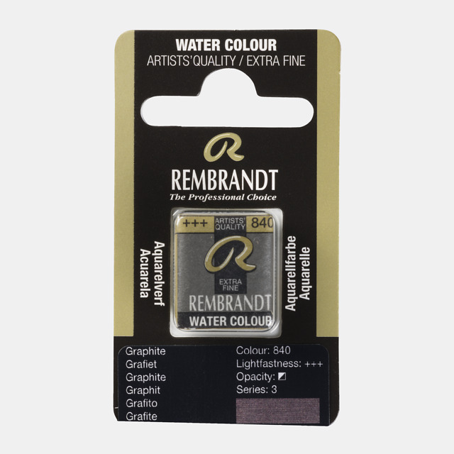 Tinta Aquarela em Pastilha Rembrandt 840 Graphite