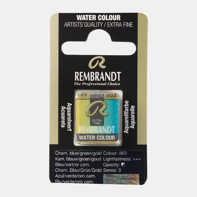 Tinta Aquarela em Pastilha Rembrandt 863 Cham. blue/green/gold