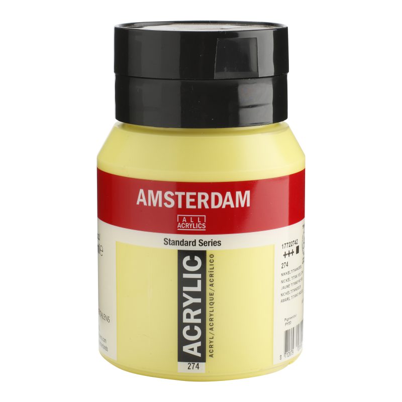Tinta Acrílica Amsterdam 500ml 274 Nick titan yellow