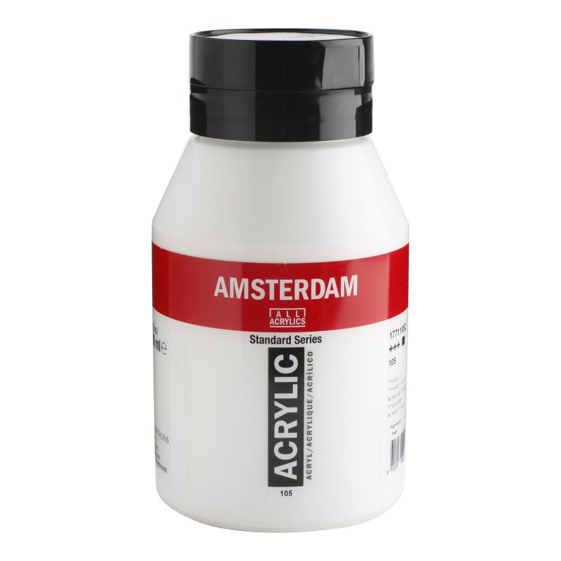 Tinta Acrílica Amsterdam 1 litro 105 Titanium white