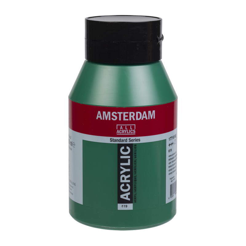 Tinta Acrílica Amsterdam 1 litro 619 Permanent green deep
