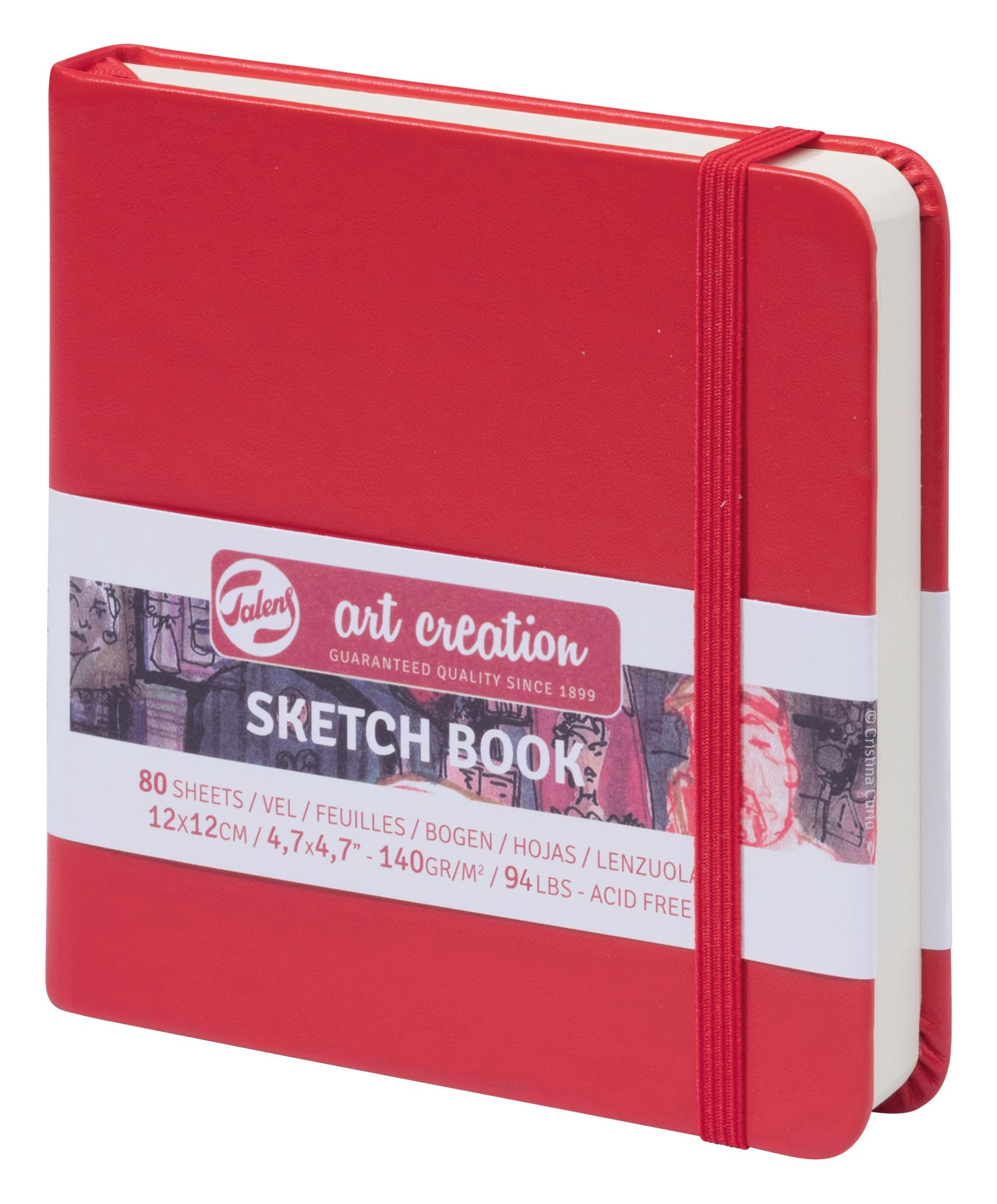 Sketchbook Talens Art Creation 12X12cm 140g 80fls Red